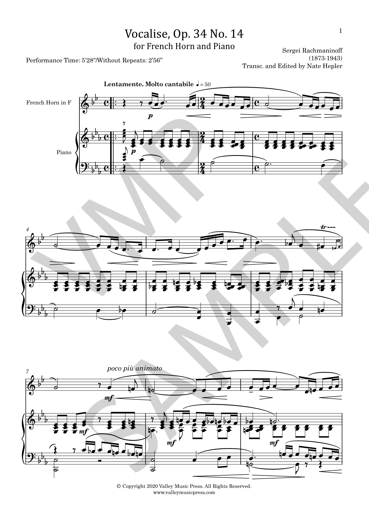 rachmaninoff vocalise piano accompaniment mp3